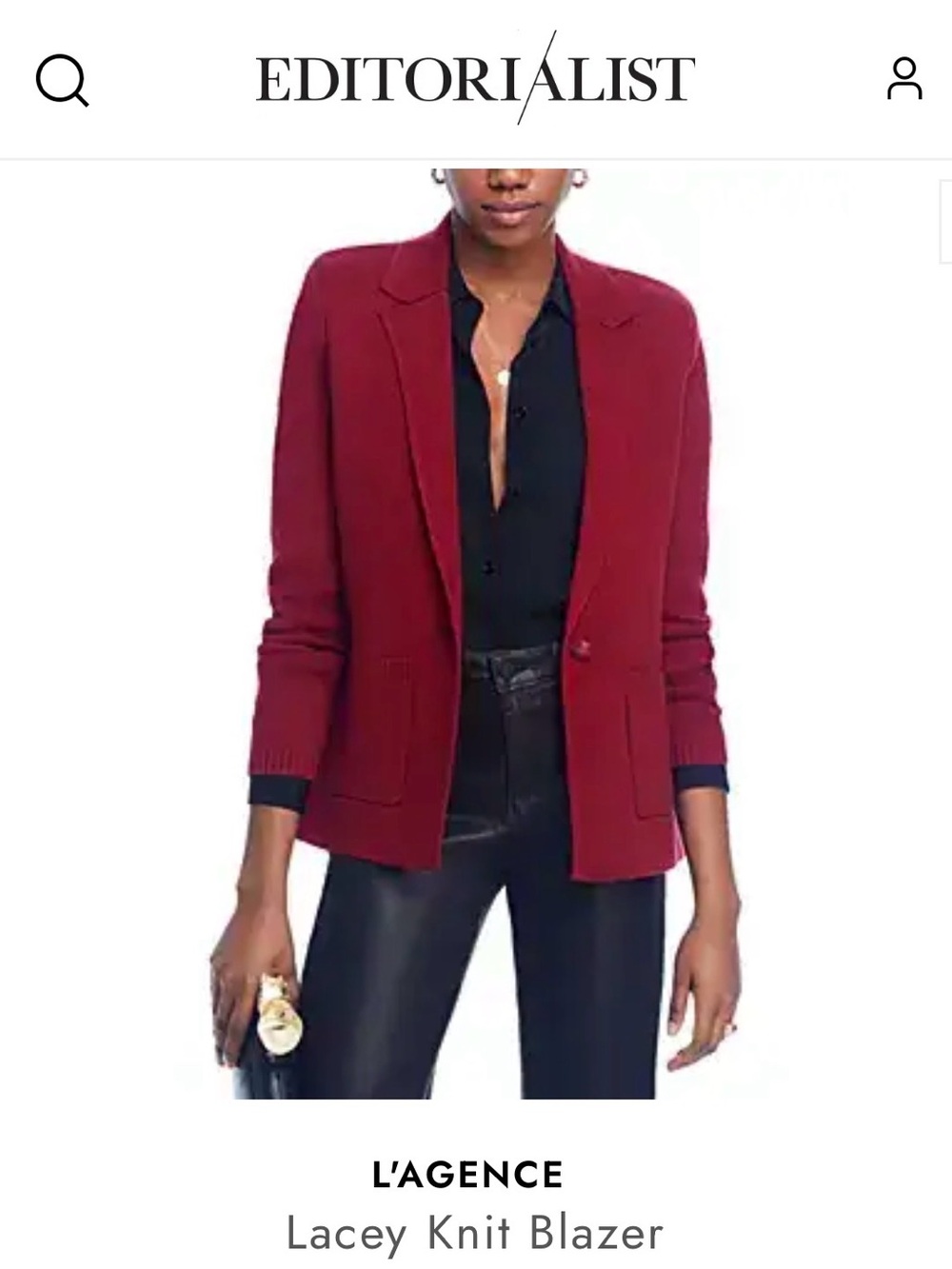 L'AGENCE Women's Red Knit Blazer NWT